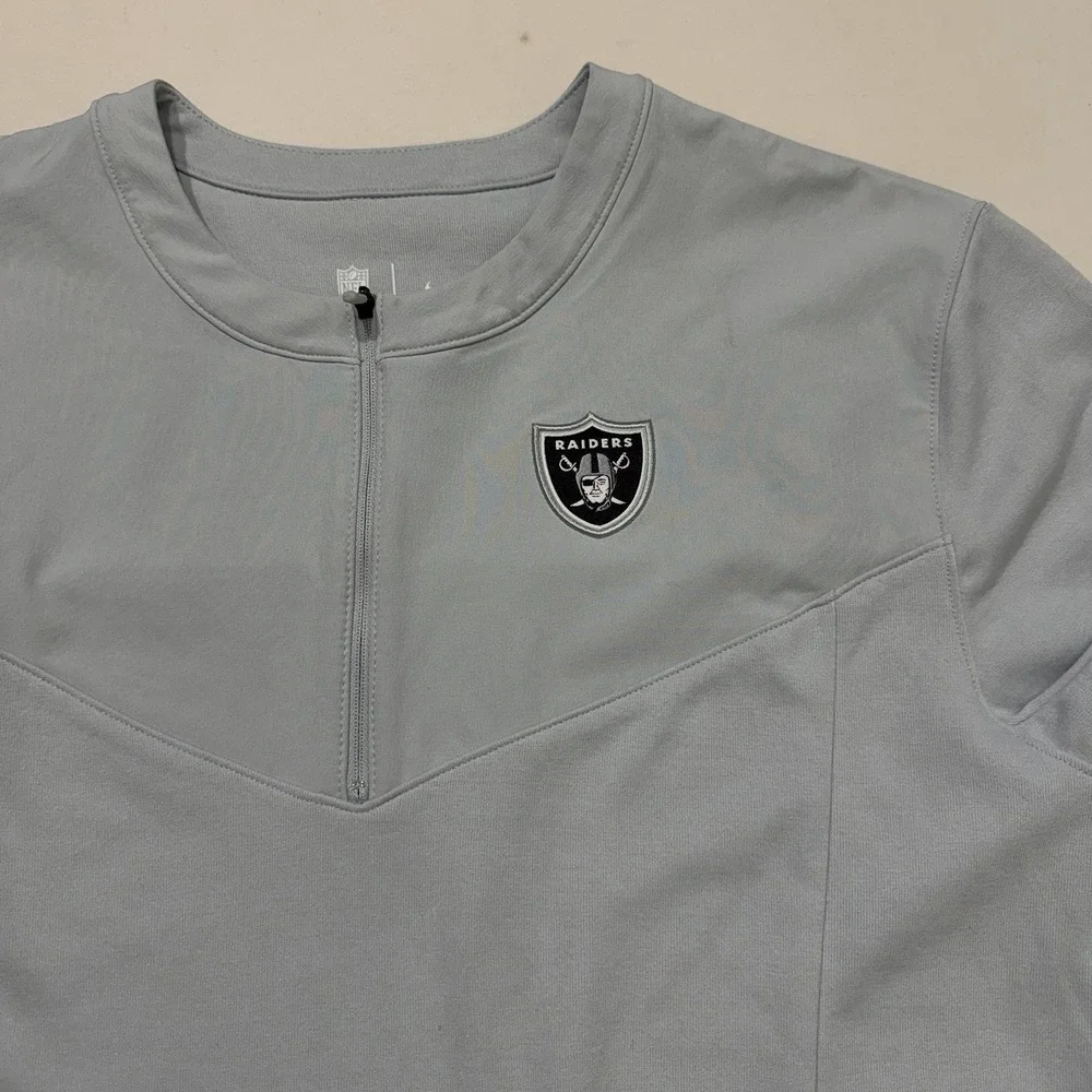 Nike‎ Las Vegas Raiders Dri-FIT On Field Quarter Zip Pullover Gray Men's M NFL
